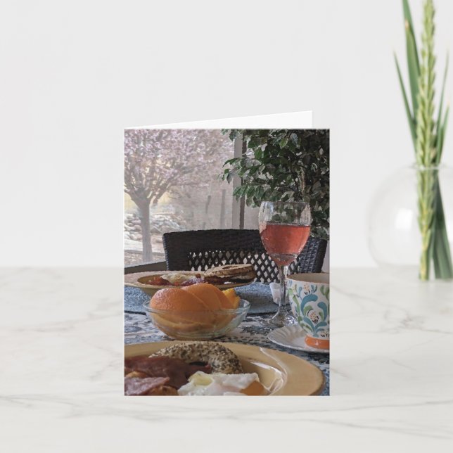 BLANK NOTECARD BRUNCH PORCH LAZY DAY RELAX (Front)