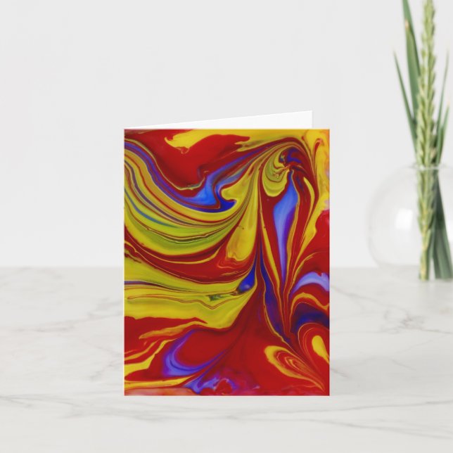 Blank Notecard Vivid Abstract Art (Front)