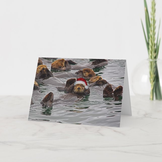 Blank Otter Santa card (Front)