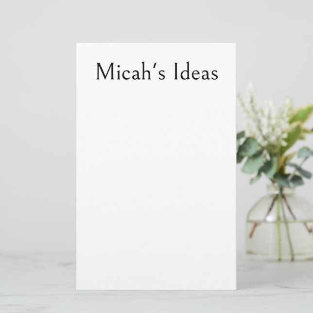 Blank Paper for Writing Ideas Notes and To Do List (Standing Front)