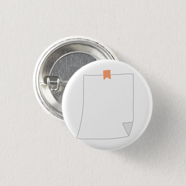 Blank Paper Sheet Stationery 1 Inch Round Button (Front & Back)