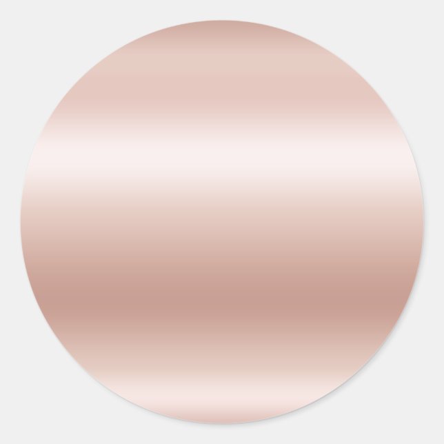 Blank Pastel Rose Gold Ombre Foil Classic Round Sticker (Front)