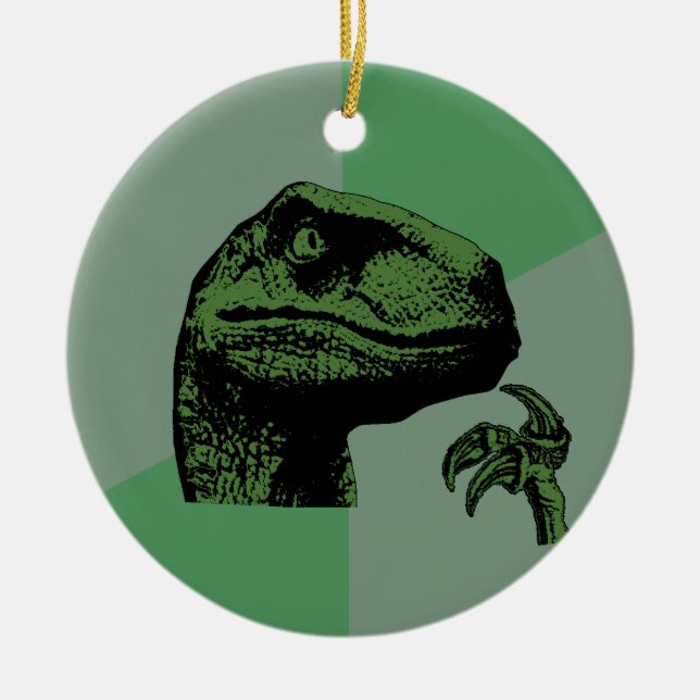 Blank Philosoraptor Ceramic Ornament (Front)