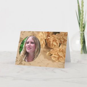Blank photo card with carnations