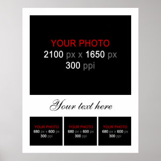 Blank Photo Collage Frame 4 Photos Poster