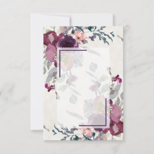 Blank Pink and burgundy floral budget wedding Invitation