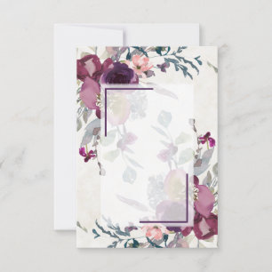 Blank Pink and burgundy floral budget wedding Invitation