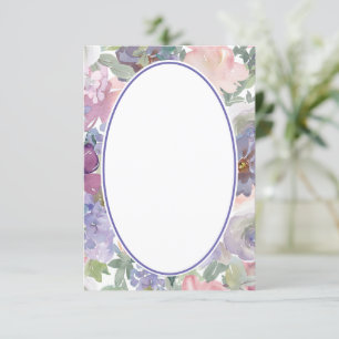 Blank Pink and purple floral background wedding Invitation