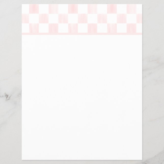 Blank Pink and White Checkerboard Letterhead Flyer (Front)