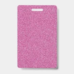 Blank Pink Glitter DIY Template Custom Text Photo Badge