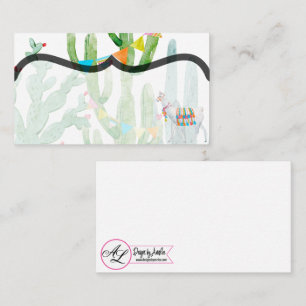 Blank Place Cards Boho Llama Bohemian Cacti Desert