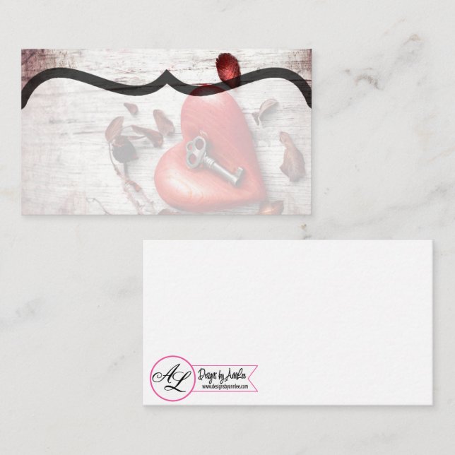 Blank Place Cards Country Wood Key to my Heart Rus (Front/Back)