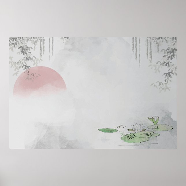 Blank plain leafy frame design  poster (Front)
