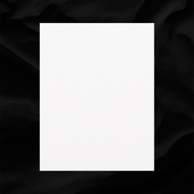 Blank Plain White 4.25" x 5.5" Wedding RSVP Card (In Situ of blank white 4.25" x 5.5" wedding RSVP card on black background)