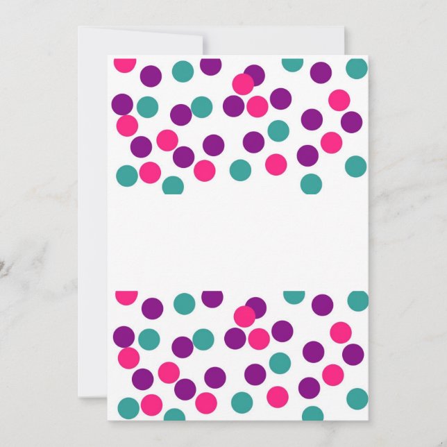 Blank polka dot announcement card (Front)