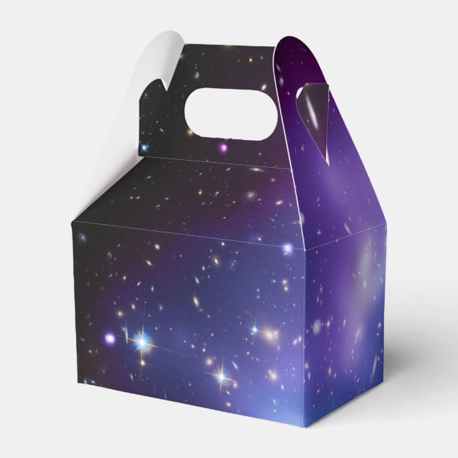 Blank Purple Galaxy Cluster Celestial Favor Box (Back Side)