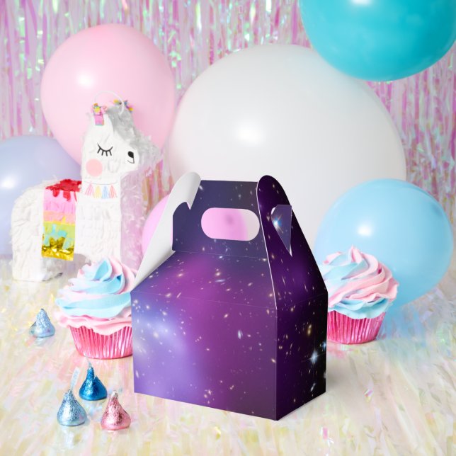 Blank Purple Galaxy Cluster Celestial Large Favor Box (Party)
