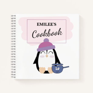 Blank Recipe Book to Write In (Cute Pink Penguin)