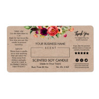 Blank Rectangle Kraft Soy Candle Labels