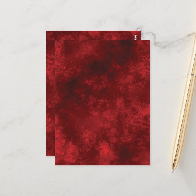 BLANK RED CREATE YOUR OWN POST CARD (Front/Back In Situ)