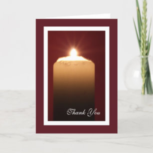 Blank Religious Funeral Thank You Card -- Candle