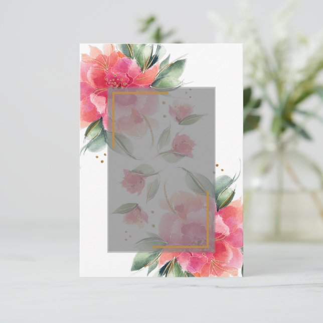 Blank Rose garden budget wedding Invitation (Standing Front)