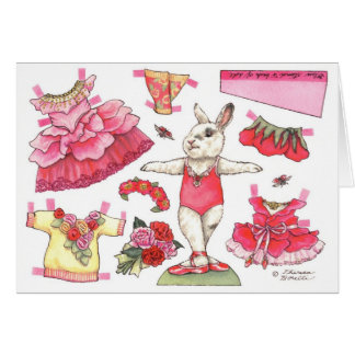 Blank Rose Paper Doll Card