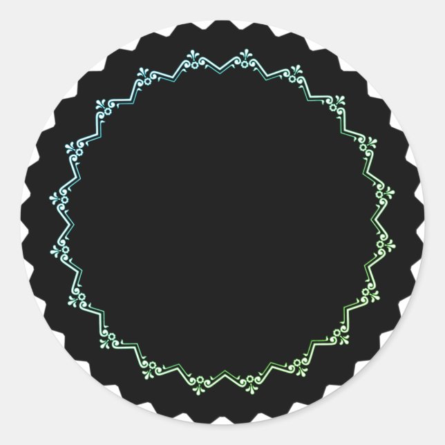 Blank Round élégant noir & blanc Étiquettes de pot (Devant)