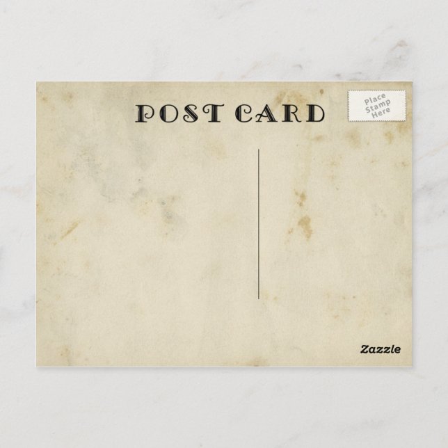 Blank Rustic Antique Aged Stained Paper Postcard (Back)