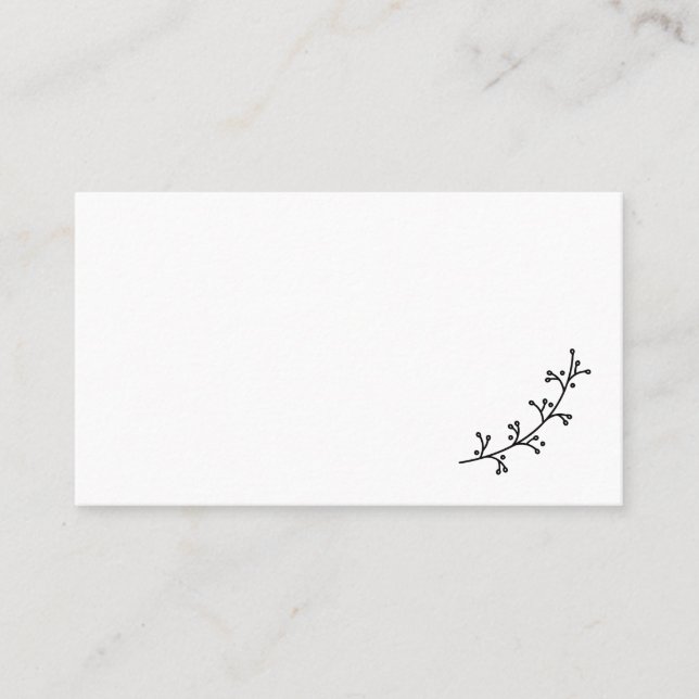 Blank Rustic Laurels Wedding Place Card (Front)