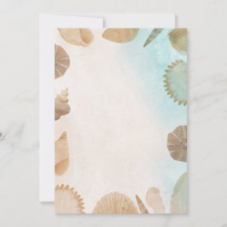 Blank Seaside Summer Blue Elegant Pretty Wedding Invitation