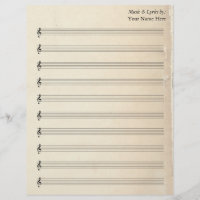 Blank Sheet Music 10 Stave Vintage Old Book Page