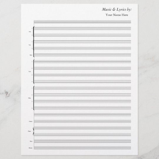 blank jazz sheet music Jazz  Band Music Zazzle.ca Sheet Blank