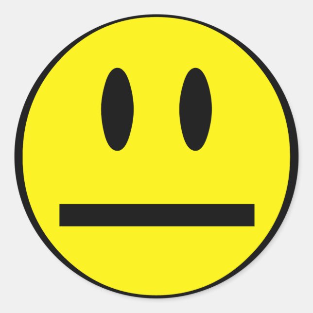 Blank Smile Face Classic Round Sticker (Front)