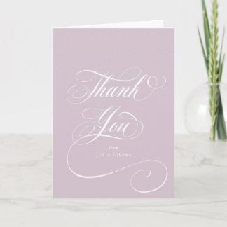 Blank Soft Pink Elegant Script Graduation Thank You Card