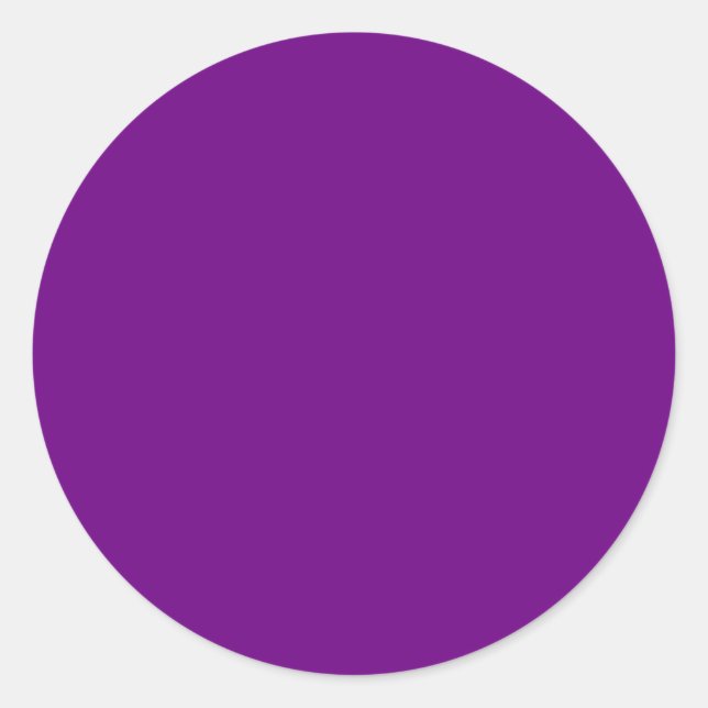 Blank Solid Colour Purple Classic Round Sticker (Front)