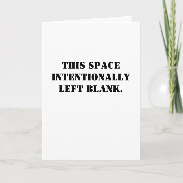 Blank Space Funny Birthday Card (Front)