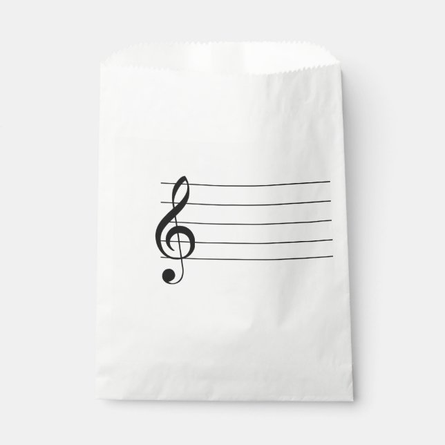 Blank Staff Treble Clef Musical Favour Bag (Front)