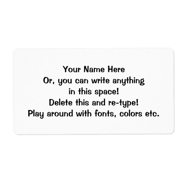 Blank Sticky Labels-Personalize (Front)