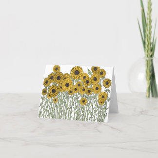 Blank Sunflower Thank You Card