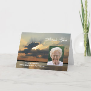Blank Sunset Sympathy Thank You Card