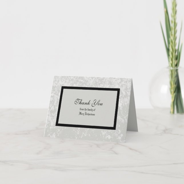 Blank Sympathy Thank You Note Card in Classic Grey (Front)