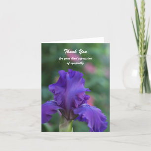 Blank Sympathy Thank You Note Card -- Iris
