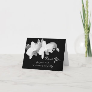Blank Sympathy Thank You Note Card -- Orchids