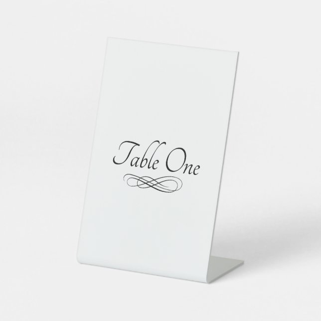 Blank Table Number Sign! Add your images and text! Pedestal Sign (Front)