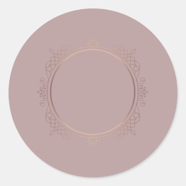 Blank Template Add Text Elegant Modern Rose Gold Classic Round Sticker (Front)