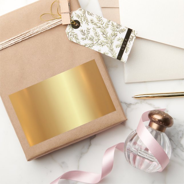 Blank Template Custom Text QR Code Your Logo Gold Sticker (Gifting)