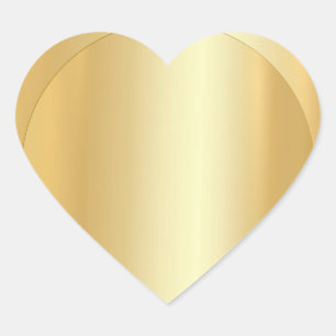 Blank Template Elegant Add Your Text Faux Gold Heart Sticker