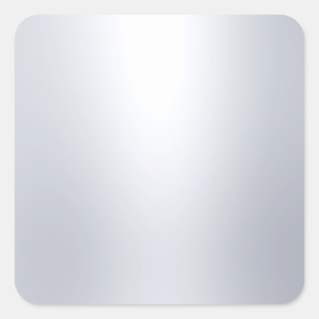 Blank Template Faux Silver Glamour Elegant Look Square Sticker (Front)