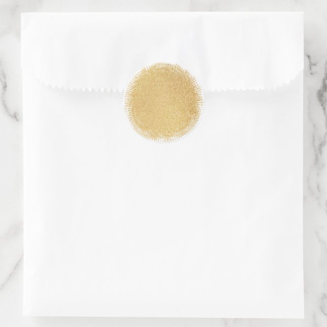 Blank Template Glamour Gold Glitter Modern Elegant Classic Round Sticker (Bag)